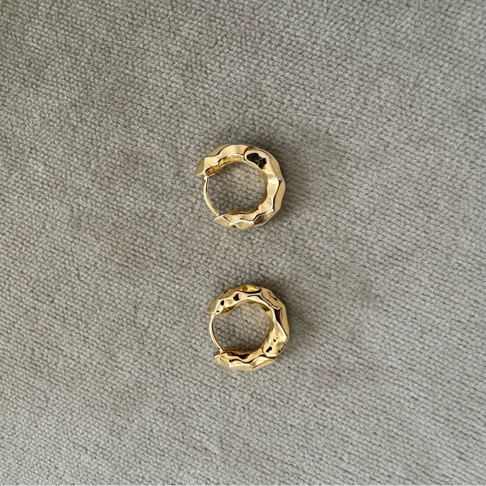 Gold Textured Hoop Earrings